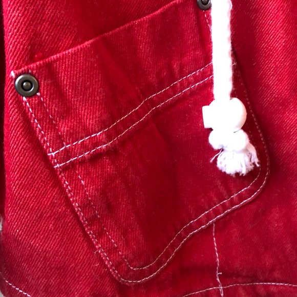 BF sized/ crop retro style, Red denim zip jacket♥️ - Picture 3 of 6